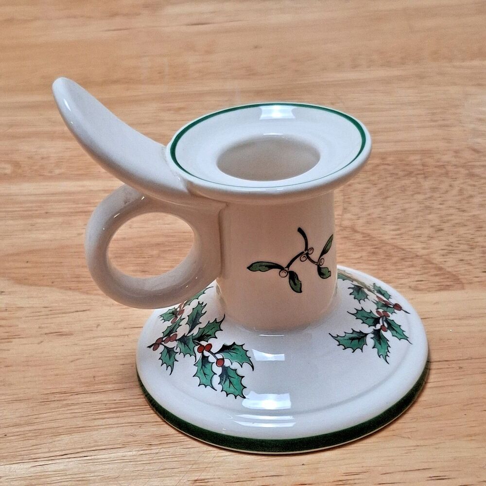 Spode Christmas Tree Porcelain Low Candle Stick Holder England Replacement
